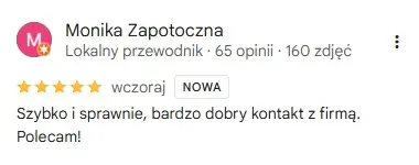 Opinia klienta CycloPick w Google